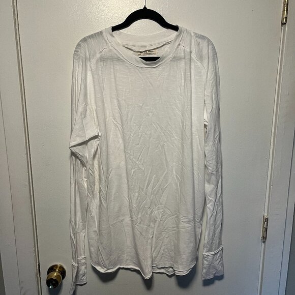 We The Free White Long Sleeve Slub Knit Tee Shirt – Women’s Large - Picture 1 of 5